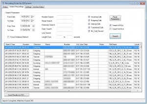 Recording Finder Search Screen